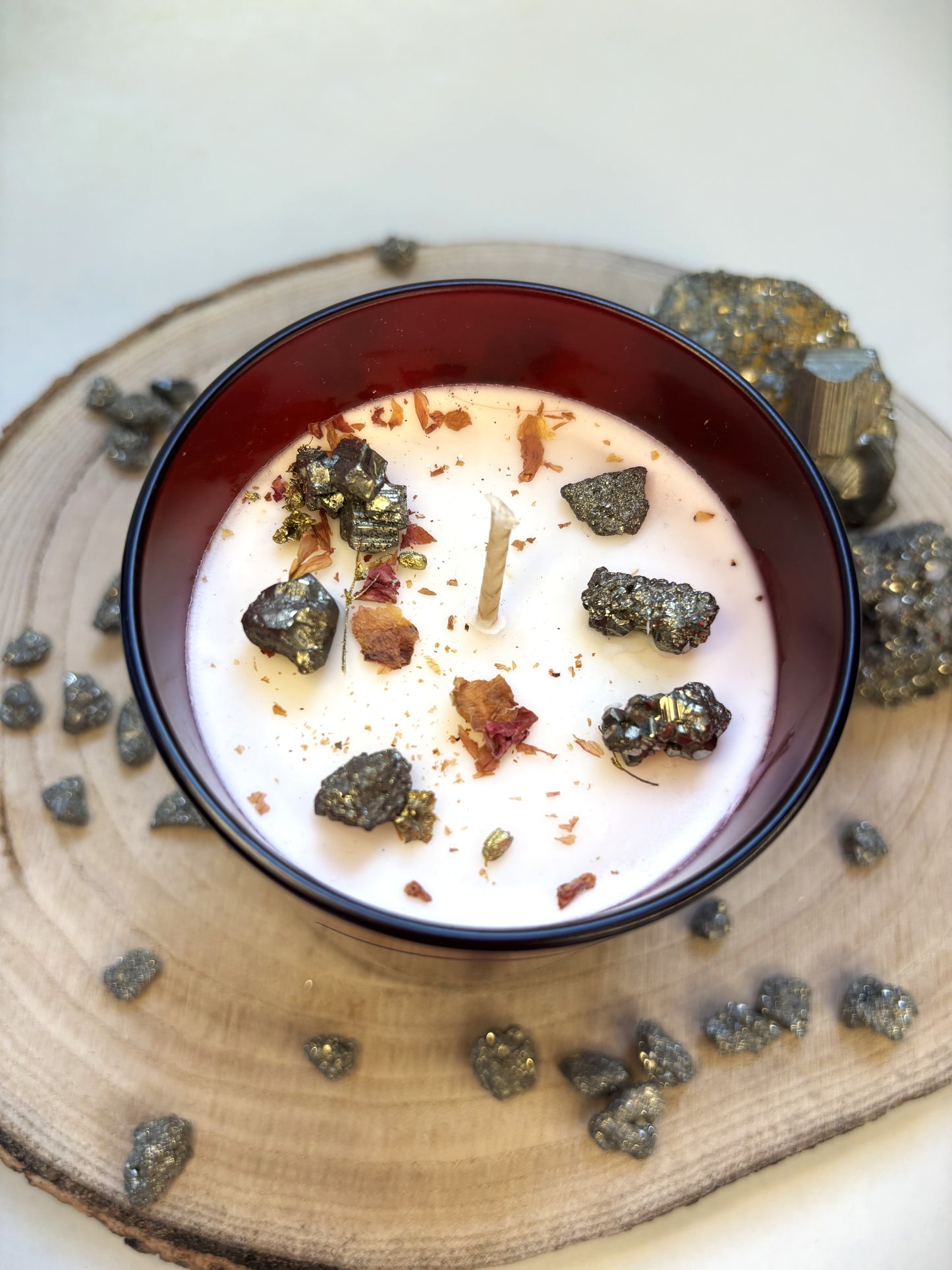 Kristallkerze - Pyrit *Geldmagnet/pure gold