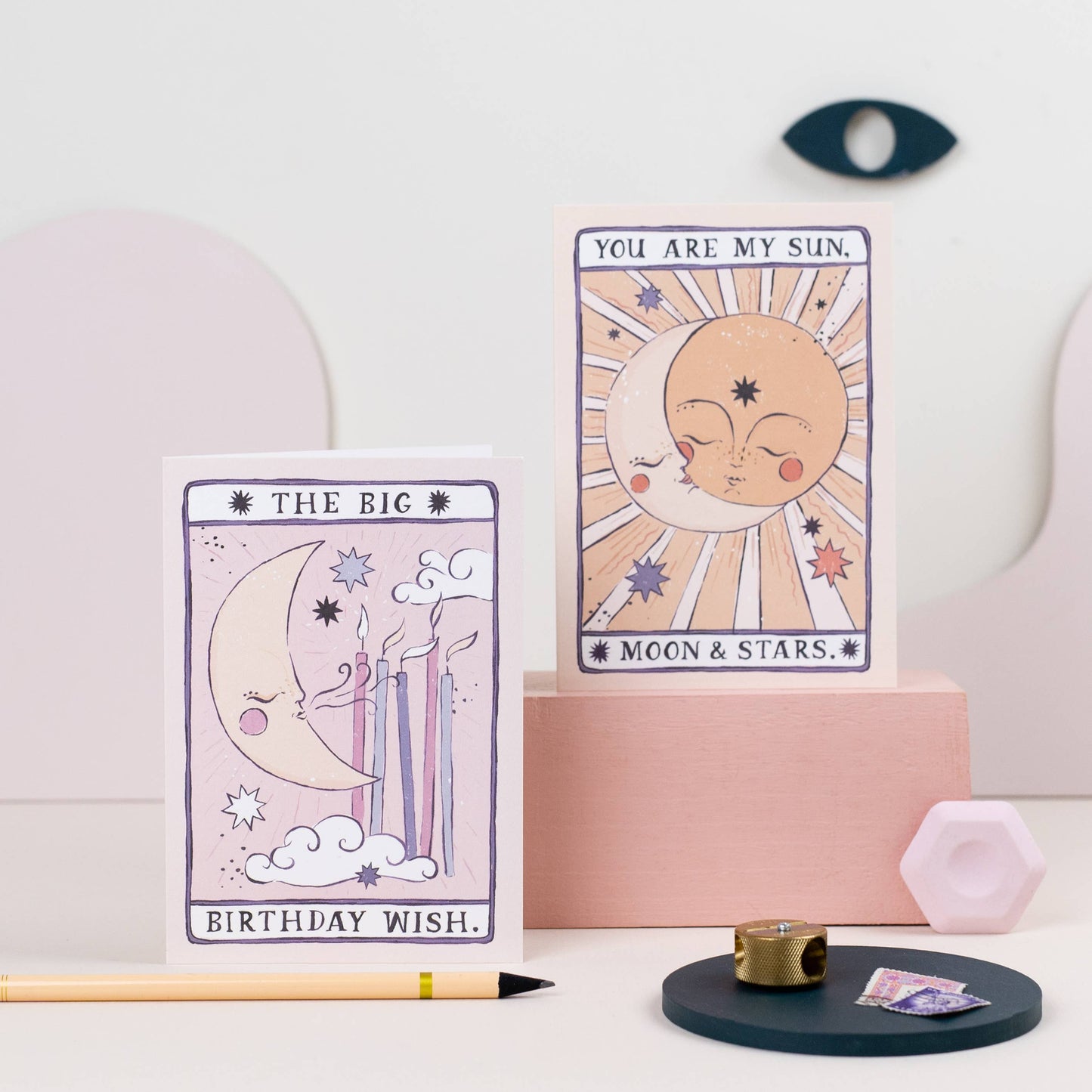 Tarot Mond Geburtstagskarte | Unisex Geburtstagskarte | Mond Tarot
