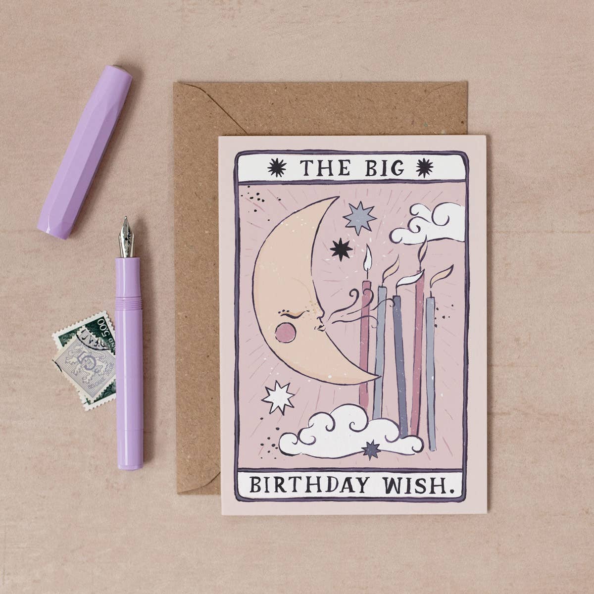 Tarot Mond Geburtstagskarte | Unisex Geburtstagskarte | Mond Tarot