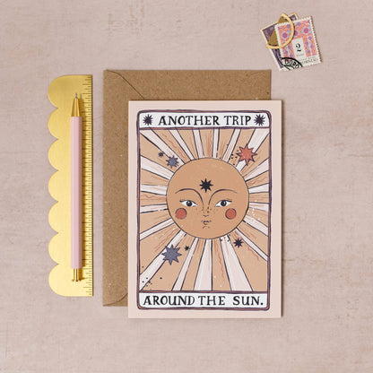 Tarot Geburtstagskarte Sonne | Tarotkarte | Sonnen-Grußkarte