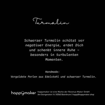 Schwarzer Turmalin Perlenarmband