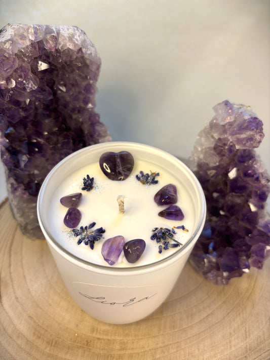 Kristallkerze - Amethyst Herz *Heart of Light*