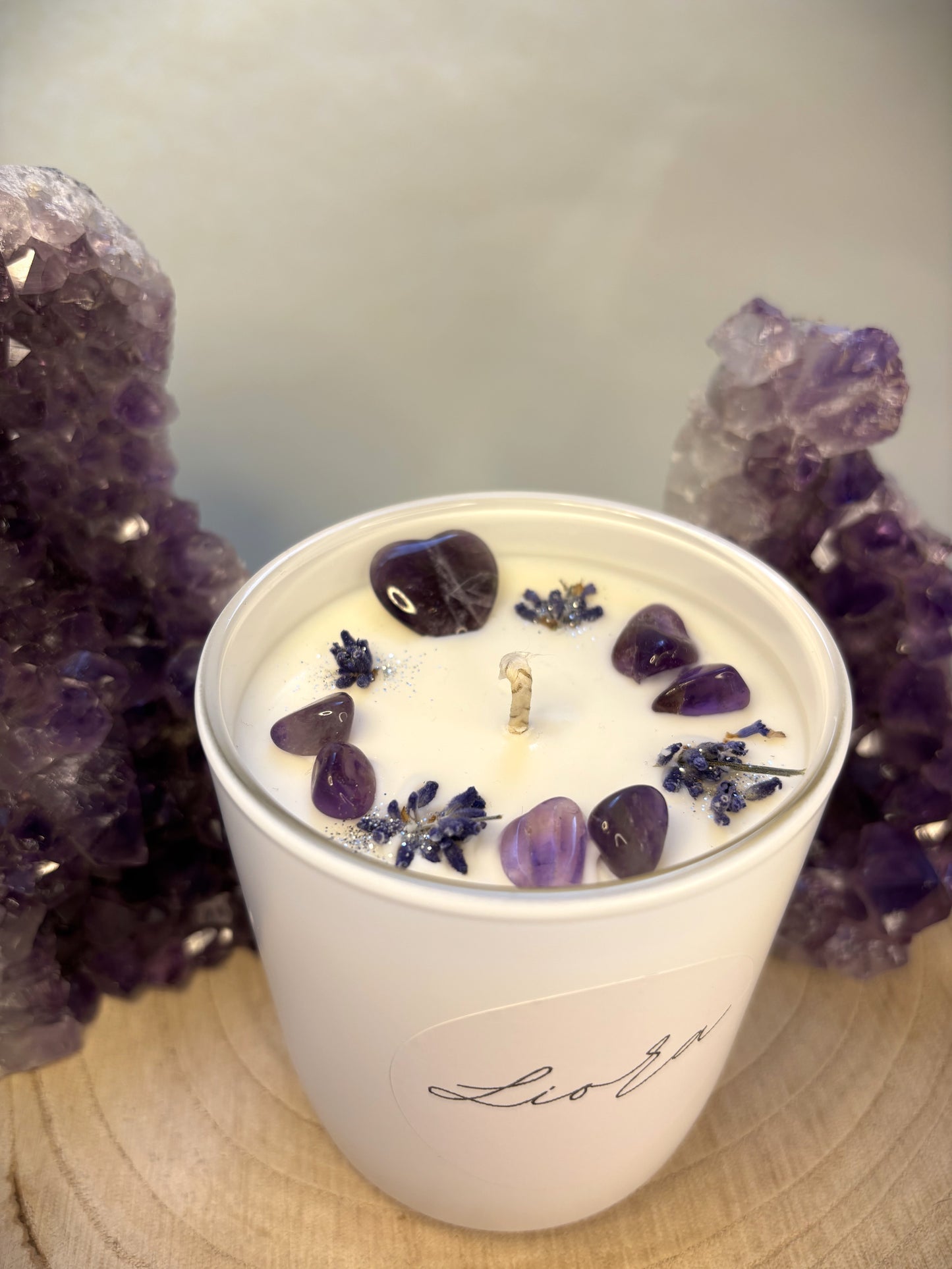 Kristallkerze - Amethyst Herz *Heart of Light*