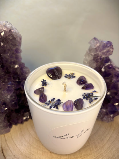 Kristallkerze - Amethyst Herz *Heart of Light*