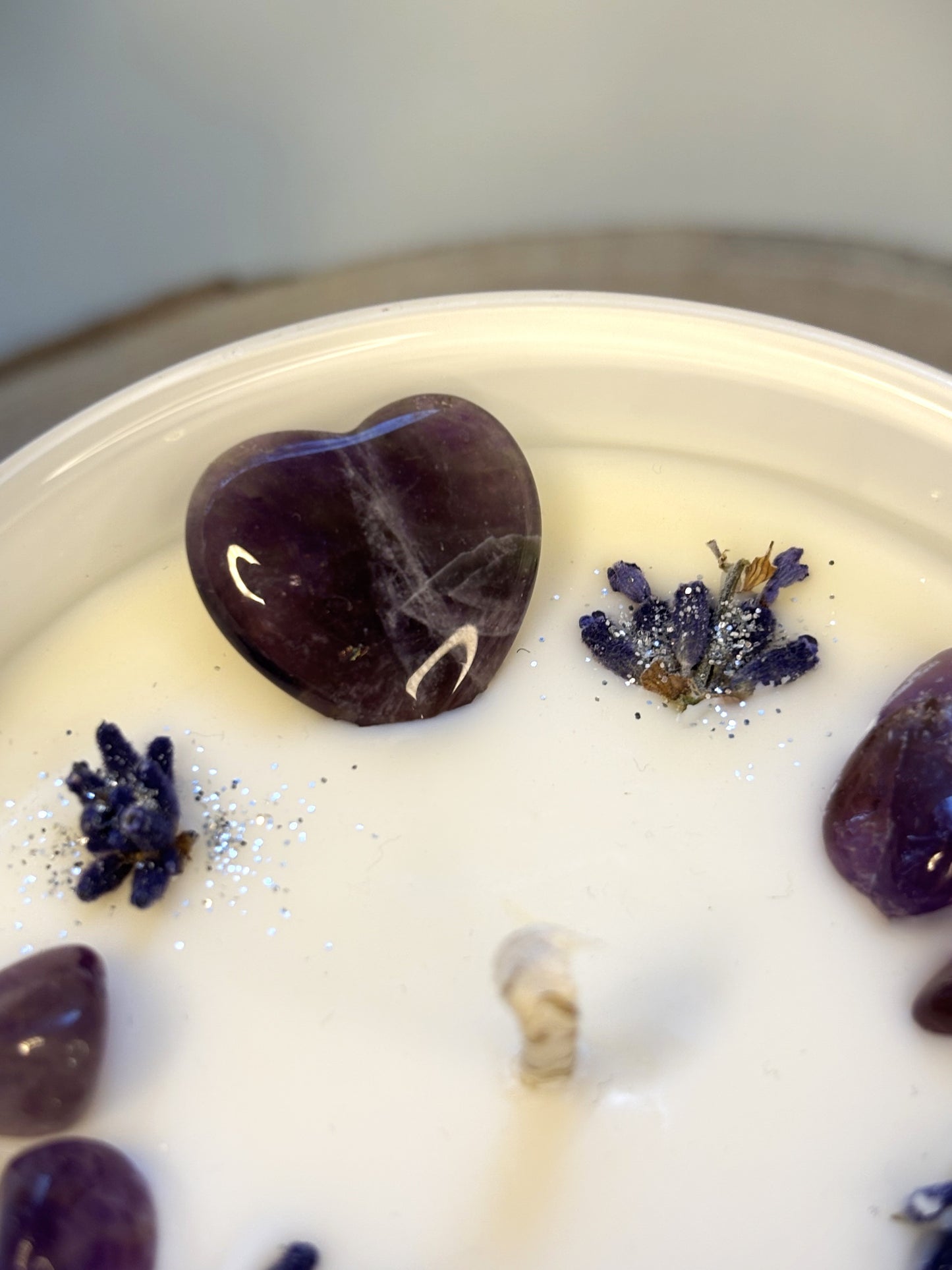 Kristallkerze - Amethyst Herz *Heart of Light*