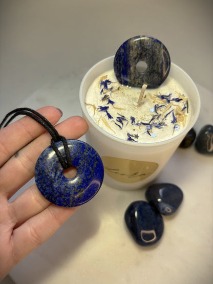 Kristallkerze - Lapislazuli *Stimmkraft*