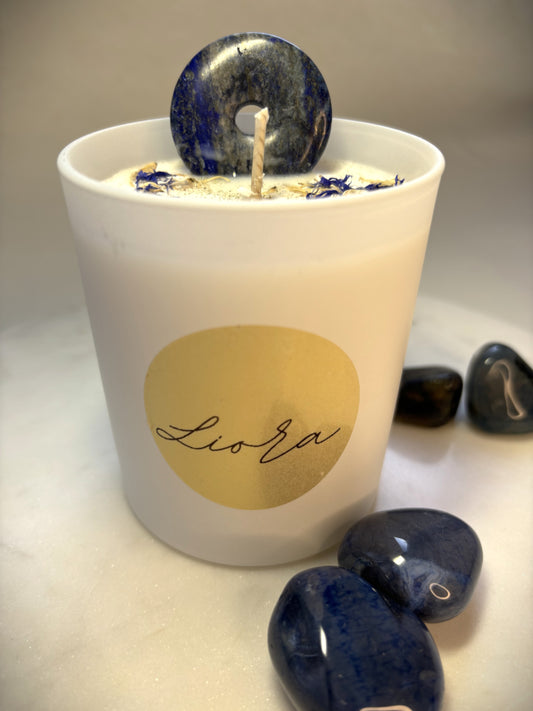 Kristallkerze - Lapislazuli *Stimmkraft*