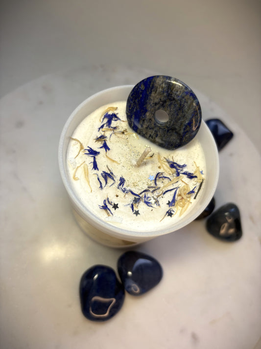 Kristallkerze - Lapislazuli *Stimmkraft*