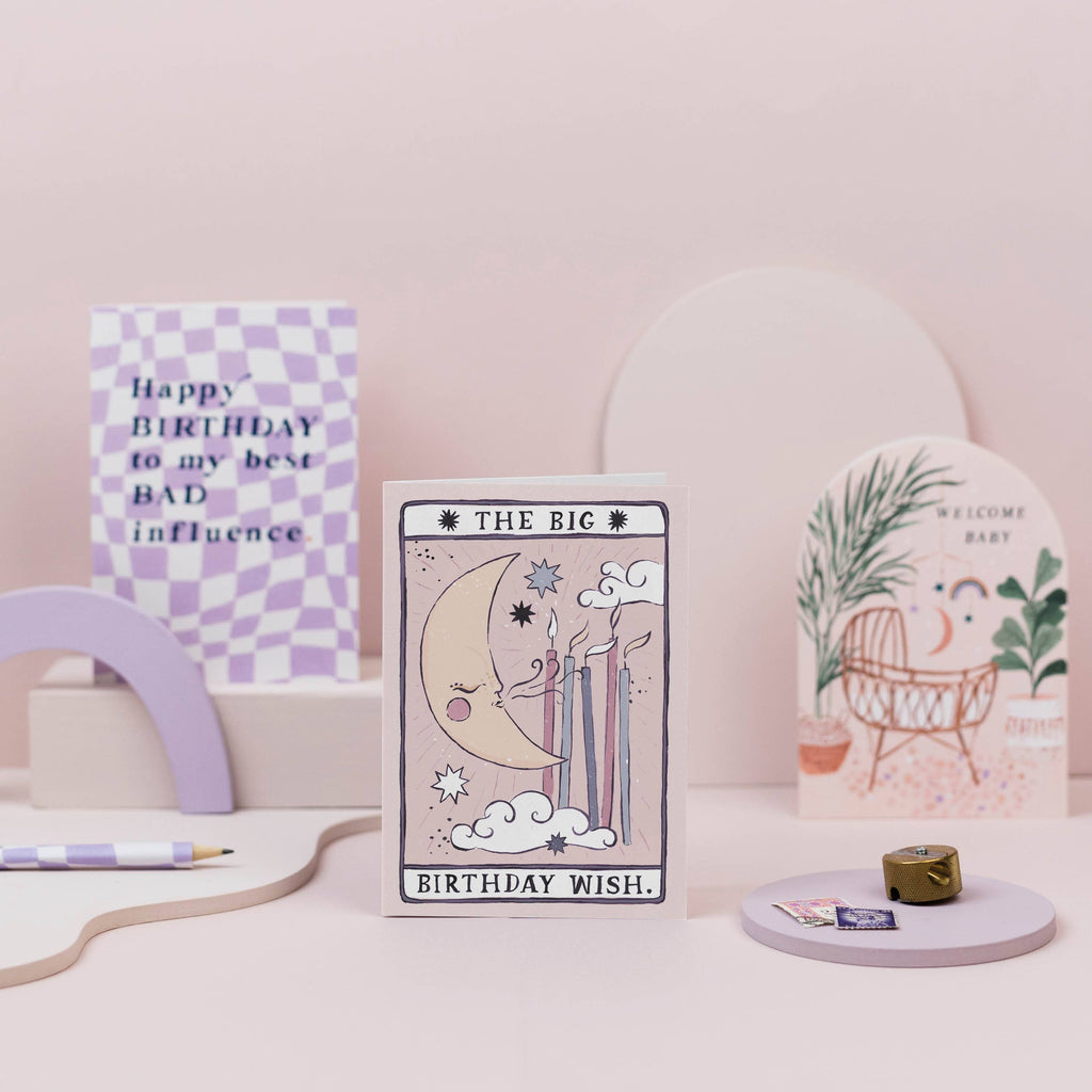Tarot Mond Geburtstagskarte | Unisex Geburtstagskarte | Mond Tarot