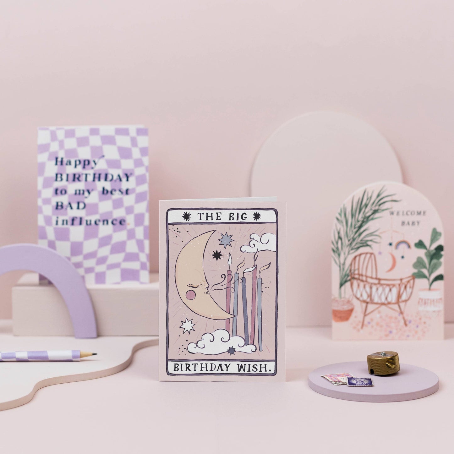 Tarot Mond Geburtstagskarte | Unisex Geburtstagskarte | Mond Tarot